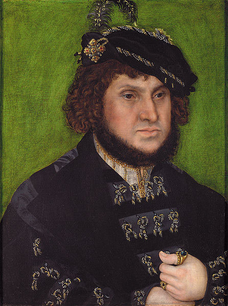 Lucas Cranach Part of a diptych with the portrait of his son, Johann Friedrich the Magnanimous